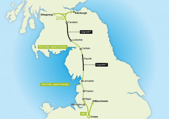 Illustrative Anglo Scottish high-speed options